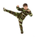 Kids Polyester Micro Polar Fleece Footed Pajamas (Green Camo)